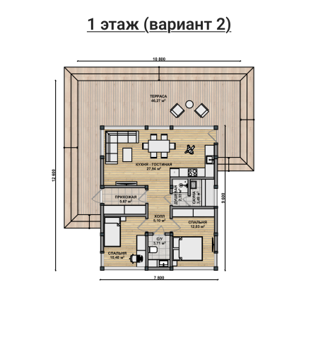 Дом из бруса Фахверк VZ-504